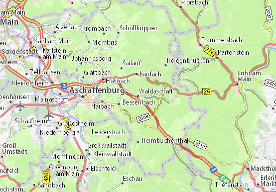 Karte Stadtplan Waldaschaff