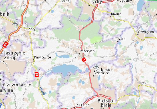 Karte Stadtplan Pszczyna