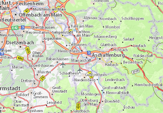 Karte Stadtplan Stockstadt am Main