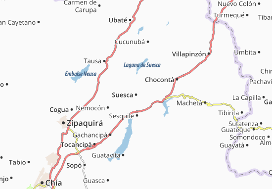 Karte Stadtplan Suesca