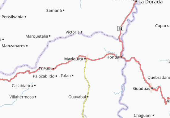 Kaart Plattegrond Mariquita