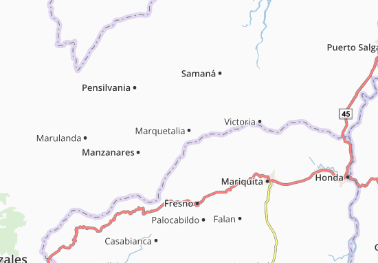 Karte Stadtplan Marquetalia