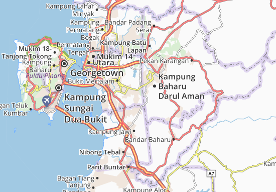 Karte Stadtplan Kampung Berangan Sembilan