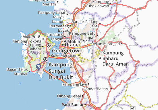 Kaart Plattegrond Bukit Mertajam