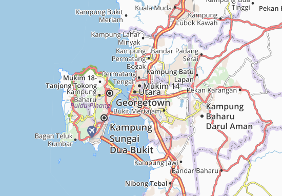 MICHELIN-Landkarte Bandar Seberang Jaya - Stadtplan Bandar Seberang