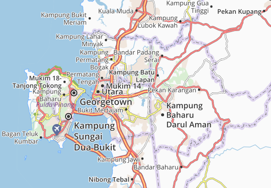 Karte Stadtplan Kubang Semang