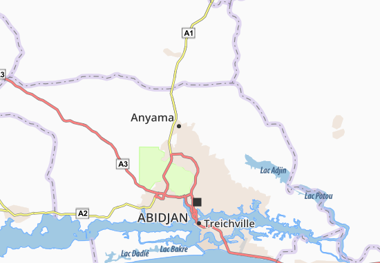Kaart Plattegrond Anyama Adjamé