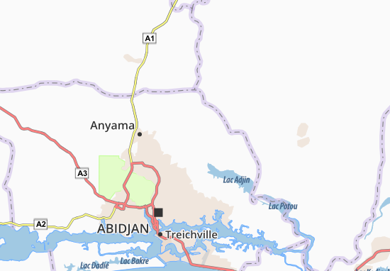 Ahoué Map