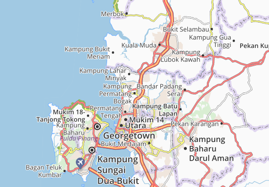 Karte Stadtplan Kampung Permatang Bogak