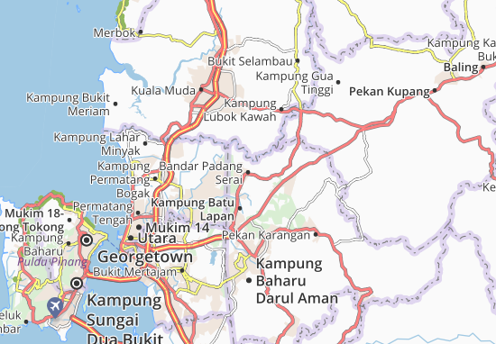 Kaart Plattegrond Bandar Padang Serai