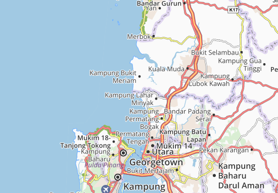 Kaart Plattegrond Kampung Permatang Keriang