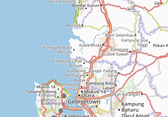 Karte Stadtplan Rantau Panjang