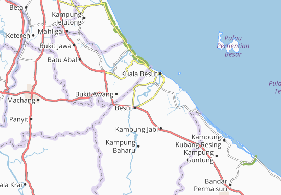 Karte Stadtplan Kampung Padang Luas