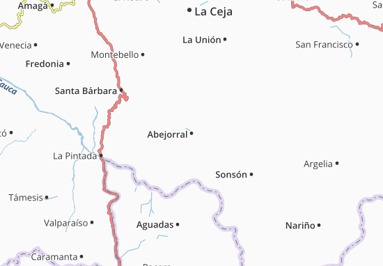 Karte Stadtplan Abejorral