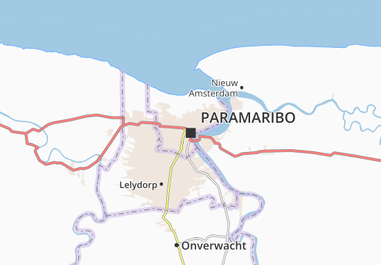 Kaart Plattegrond Paramaribo