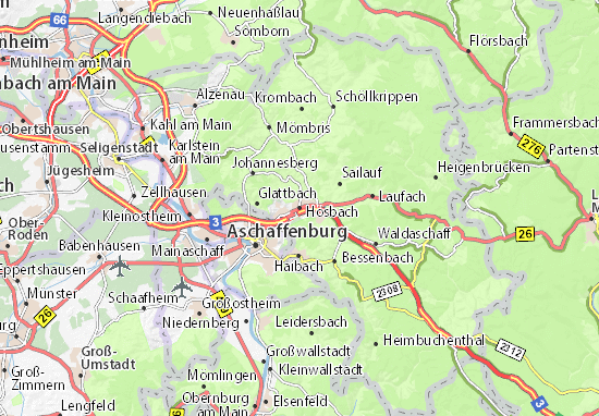 Karte Stadtplan Hösbach