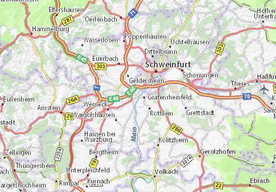 Karte Stadtplan Bergrheinfeld