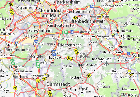 Kaart Plattegrond Dietzenbach
