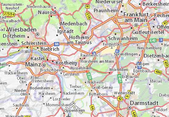 Kaart Plattegrond Raunheim