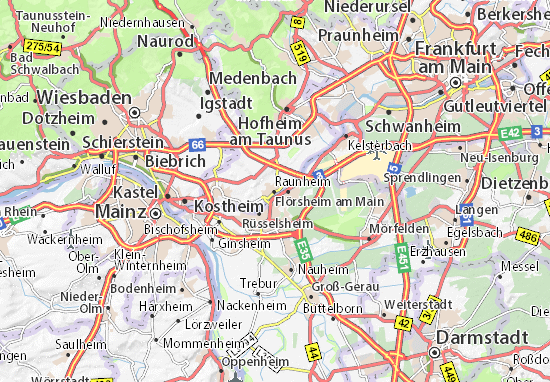Karte Stadtplan Flörsheim am Main