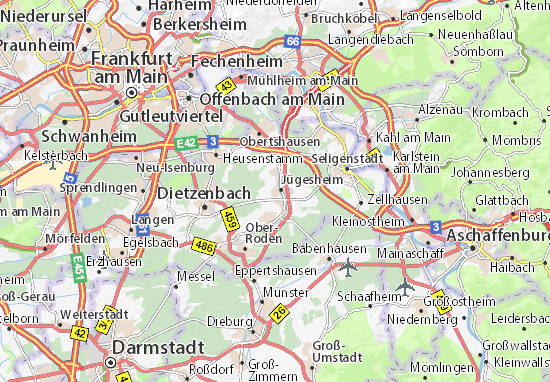 Karte Stadtplan Jügesheim
