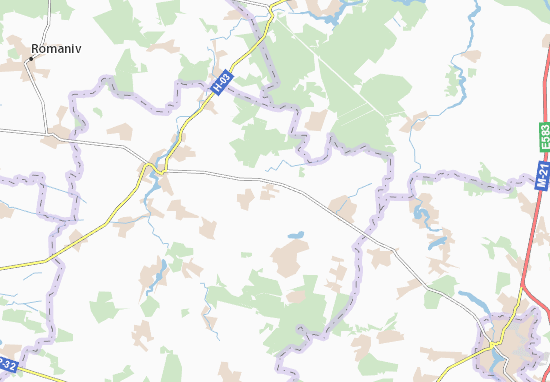 Kaart Plattegrond Turchynivka