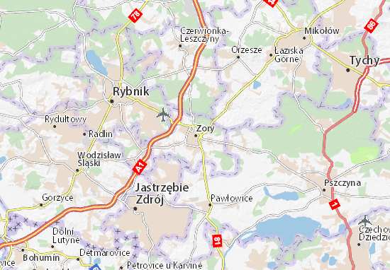 Karte Stadtplan Żory