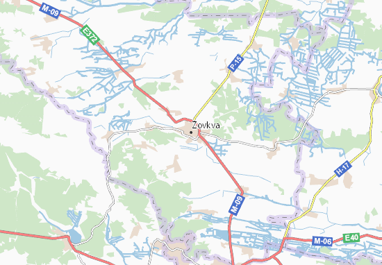 Karte Stadtplan Žovkva