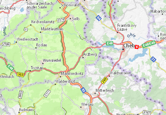 Mapa Arzberg