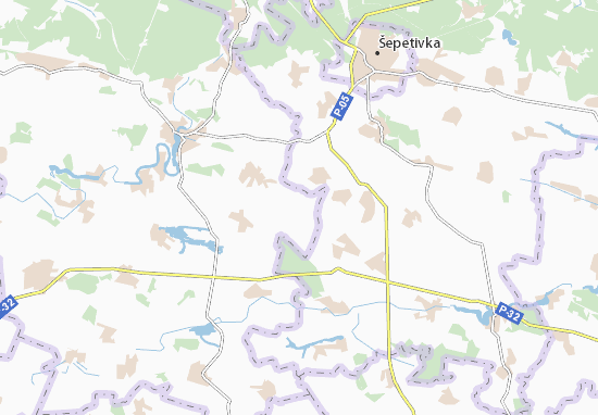 Kaart Plattegrond Tyshevychi