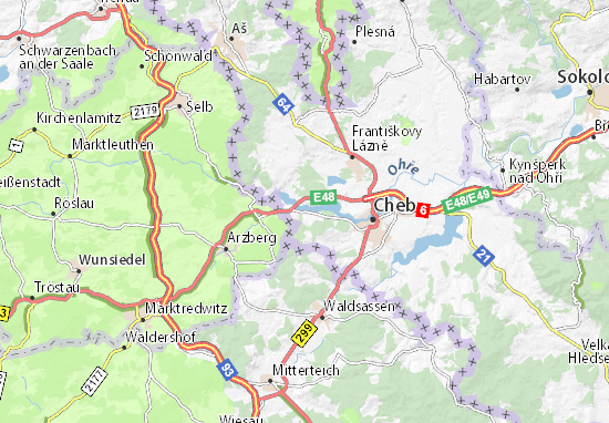 Karte Stadtplan Pomezí nad Ohří