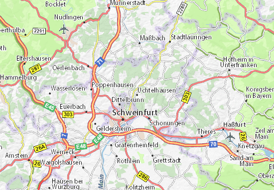 Karte Stadtplan Üchtelhausen
