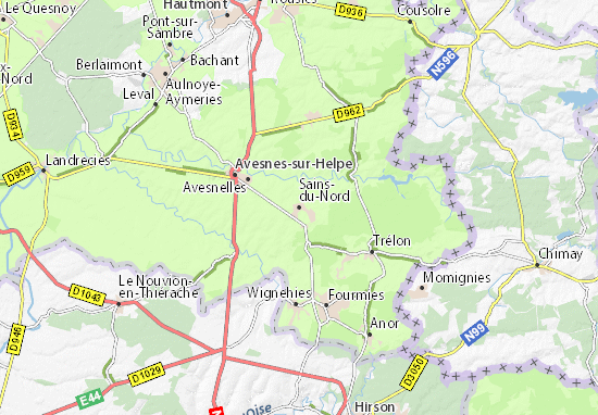 Karte Stadtplan Sains-du-Nord