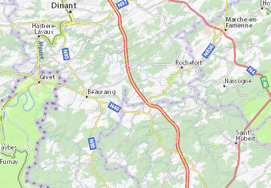 Kaart Plattegrond Lavaux-Sainte-Anne