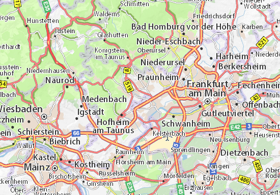 Mapa Oberliederbach