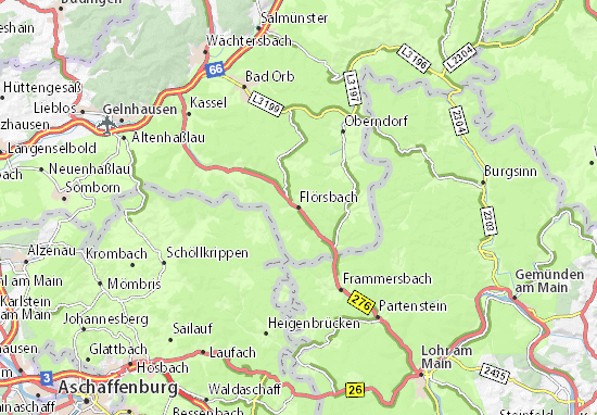 Karte Stadtplan Flörsbach
