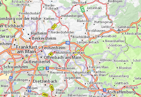 Karte Stadtplan Hanau