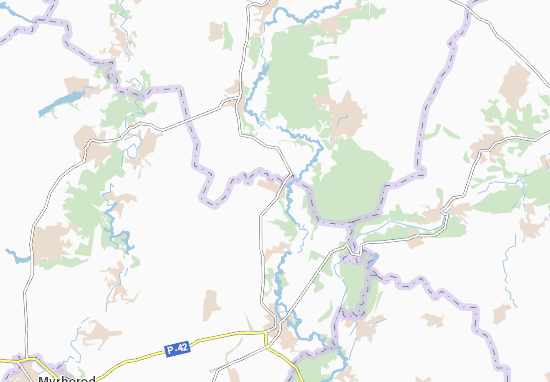 Kaart Plattegrond Velyka Obukhivka