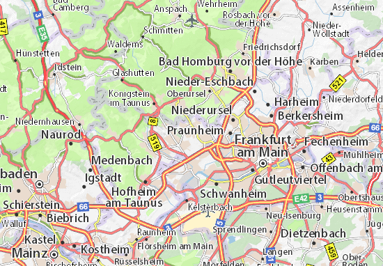 Karte Stadtplan Schwalbach am Taunus