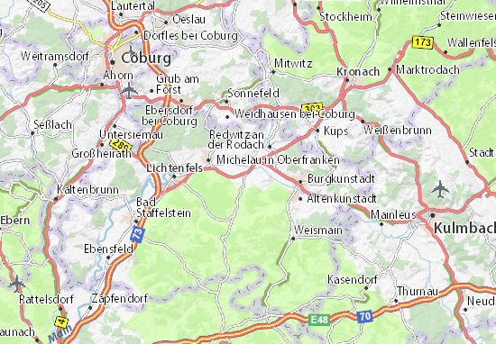 Kaart Plattegrond Hochstadt am Main