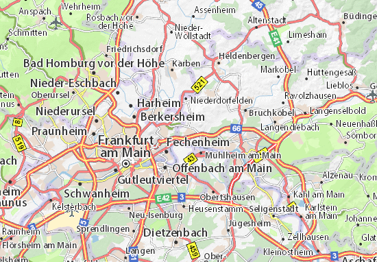 Kaart Plattegrond Bischofsheim
