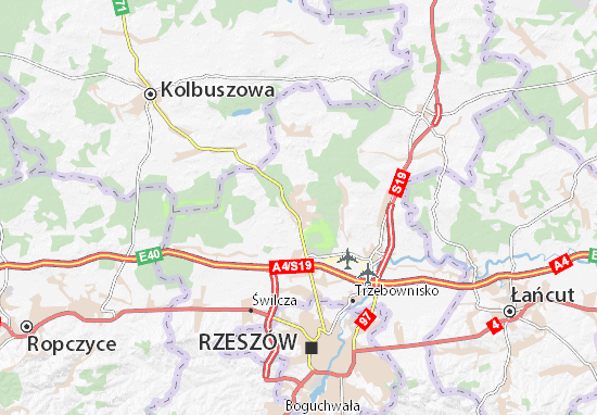 Kaart Plattegrond Głogów Małopolski