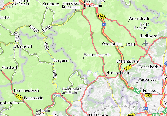 Karte Stadtplan Wartmannsroth