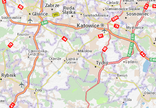 Karte Stadtplan Mikołów