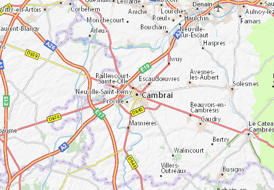 Kaart Plattegrond Cambrai
