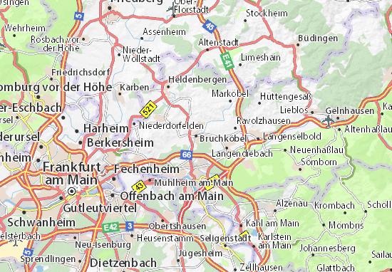 Karte Stadtplan Bruchköbel