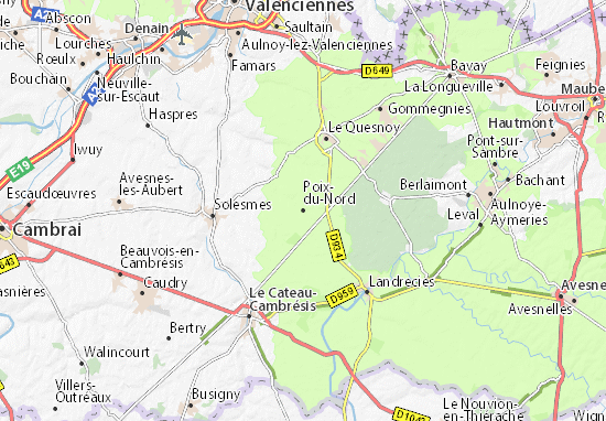 Kaart Plattegrond Poix-du-Nord