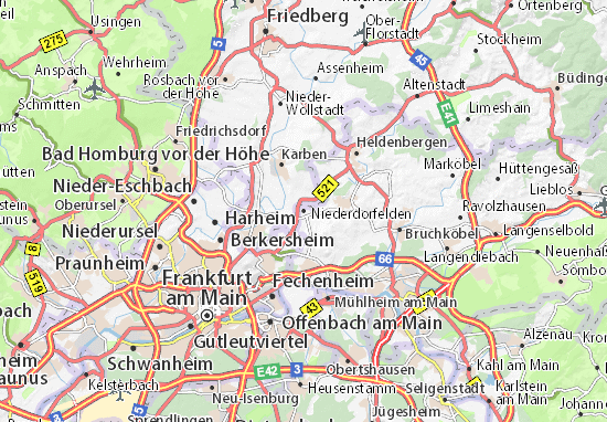 Karte Stadtplan Niederdorfelden