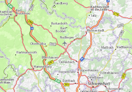 Kaart Plattegrond Bad Kissingen