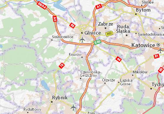 Karte Stadtplan Knurów
